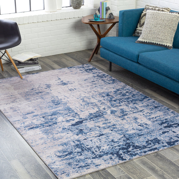 17 Stories Amalfi Abstract Area Rug in Navy/Ivory & Reviews Wayfair